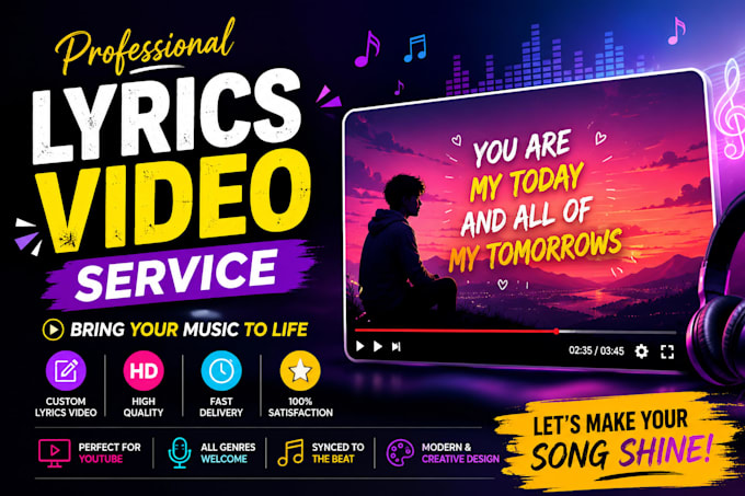 create a professional individual music lyric video