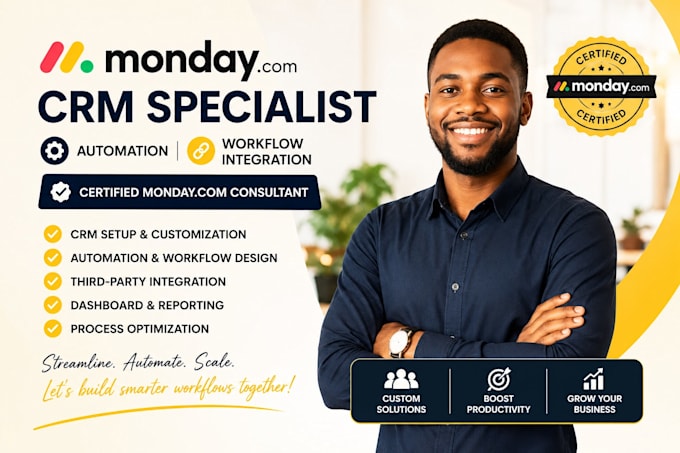 mondaycom CRM specialist mondaycom automation workflow integration  certified