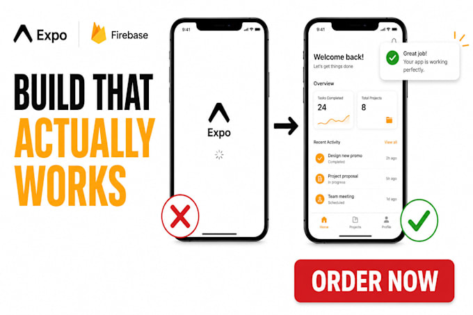 fix react native expo mvp app react native firebase lovable pwa web app to app