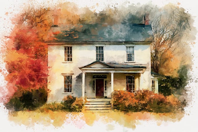 paint watercolor house portrait