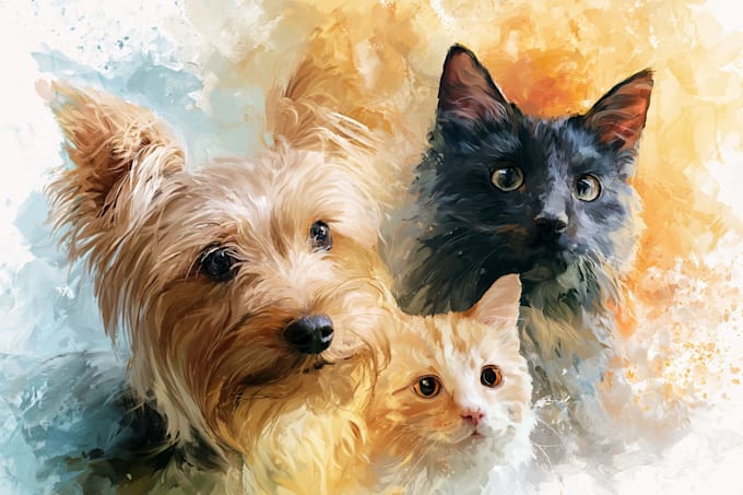 paint a custom watercolor pet portrait by hand