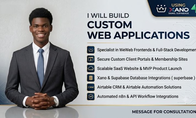 be your weweb developer convert webflow bubble adalo xano supabase saas web app