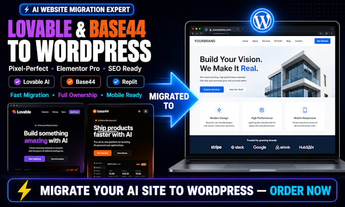 migrate lovable ai base44 to wordpress website lovable to wordpress in elementor