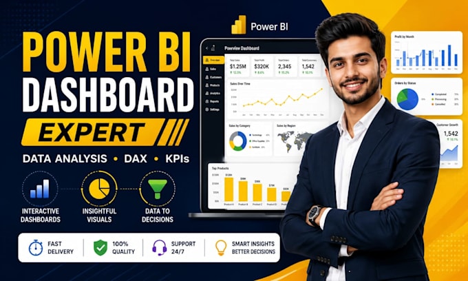 be your power bi expert for dashboards and data analysis