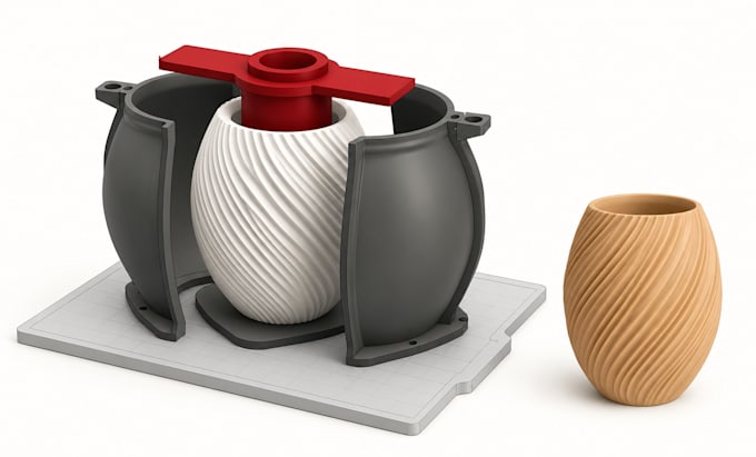 design 3d printable stl files for resin molds, silicone casting and slip casting