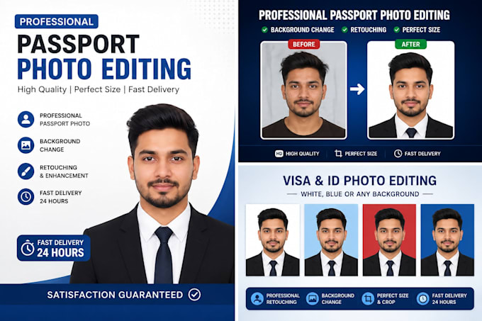 create professional passport size photos for visa and id