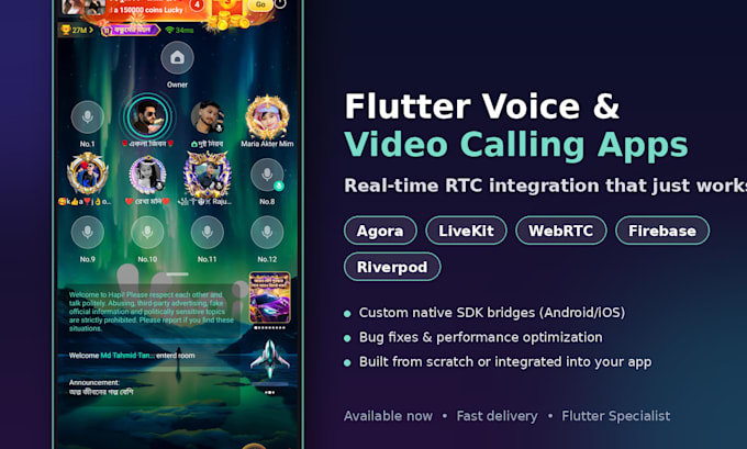 fix agora livekit webrtc bugs or integrate custom rtc sdk in flutter
