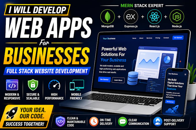 develop web apps for businesses, full stack website development