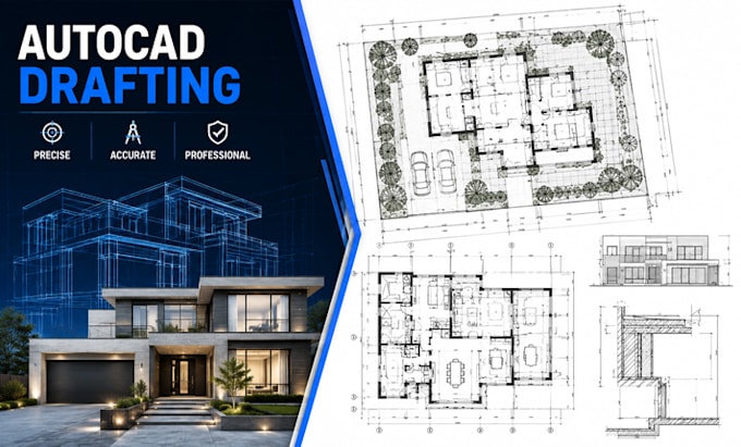 create precise autocad site plans and building mep permit drawings