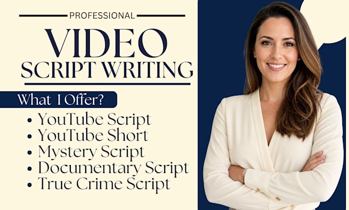 write youtube script, mystery script, documentary script, and you tube short