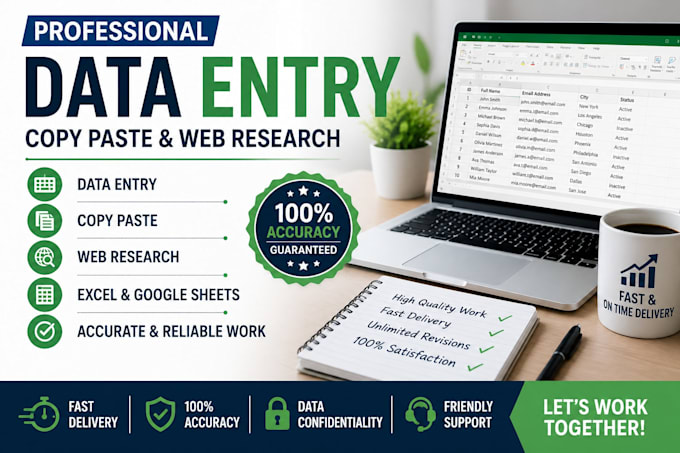 accurate data entry, copy paste and wed research