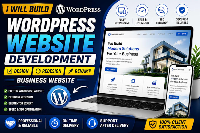 build wordpress website development, revamp, design, redesign business website