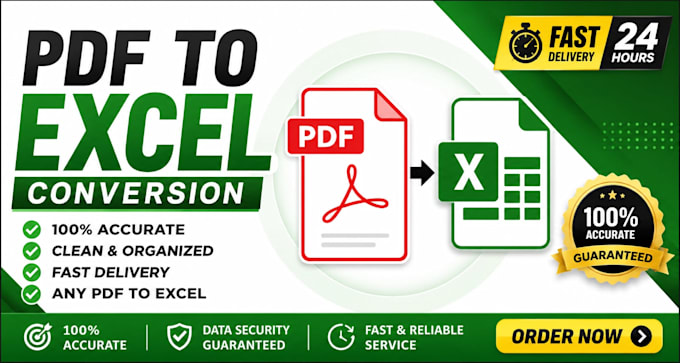 convert PDF files to excel accurately 1 day