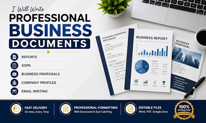 write business reports, sops, company profiles, and business proposals