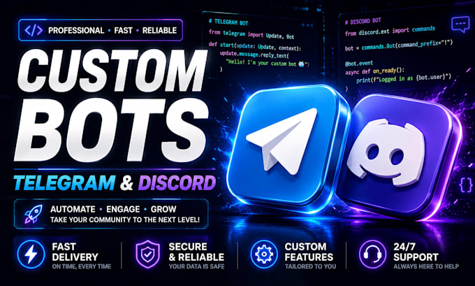 a custom telegram or discord bot in python