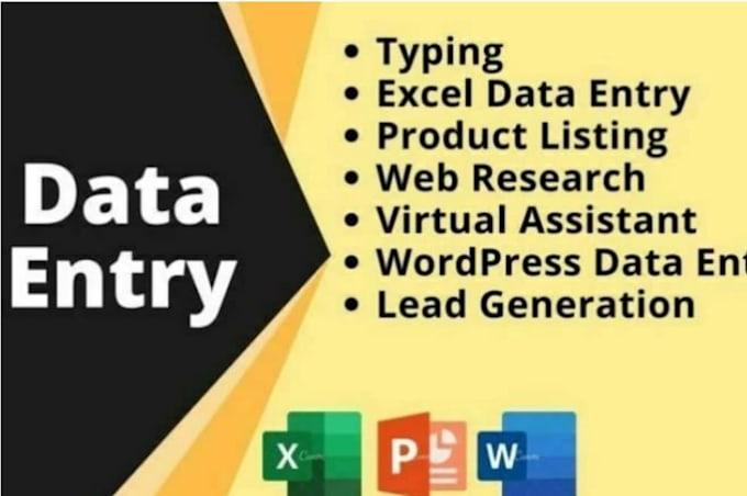 do data entry typing work in excel spreadsheet