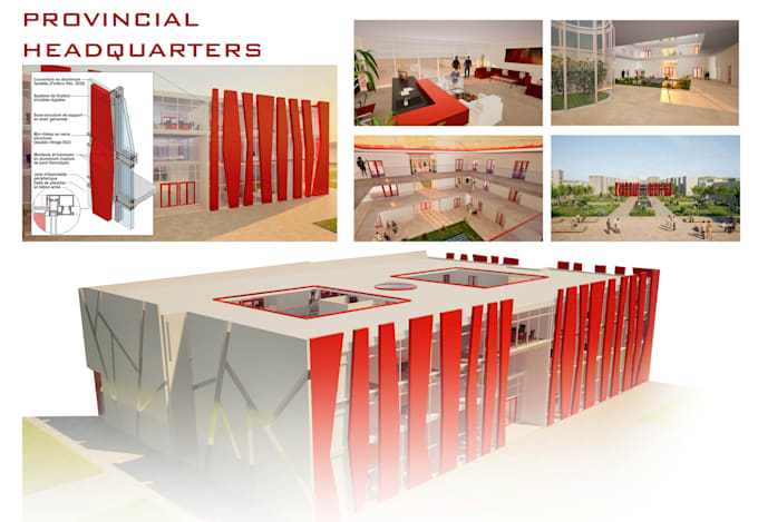design a professional architectural presentation board