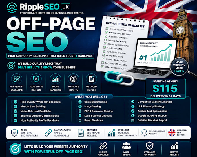 high authority off page SEO with backlinks and link building