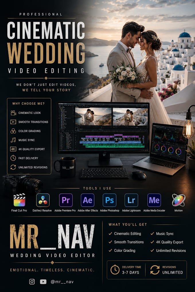edit cinematic wedding highlight videos