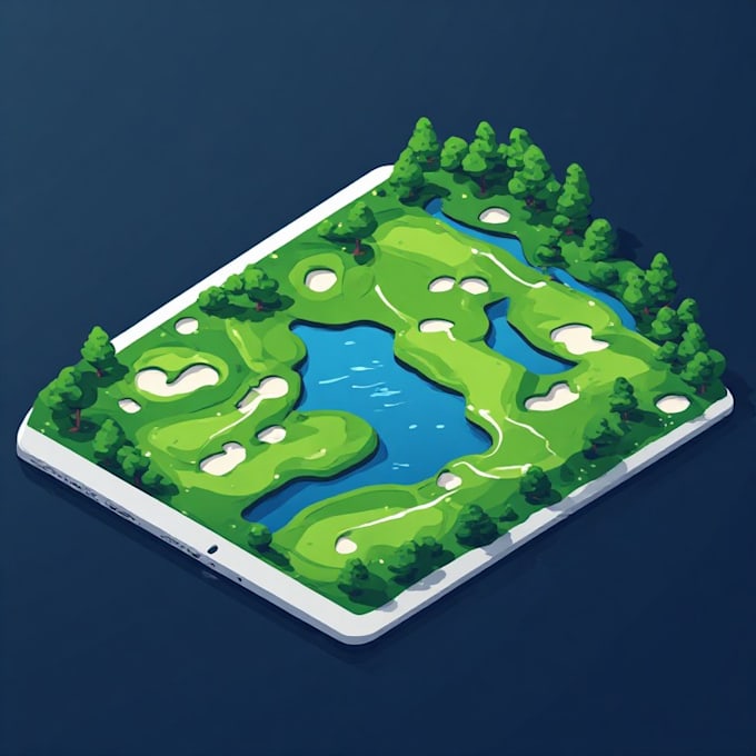 design a professional golf course vector map in illustrator