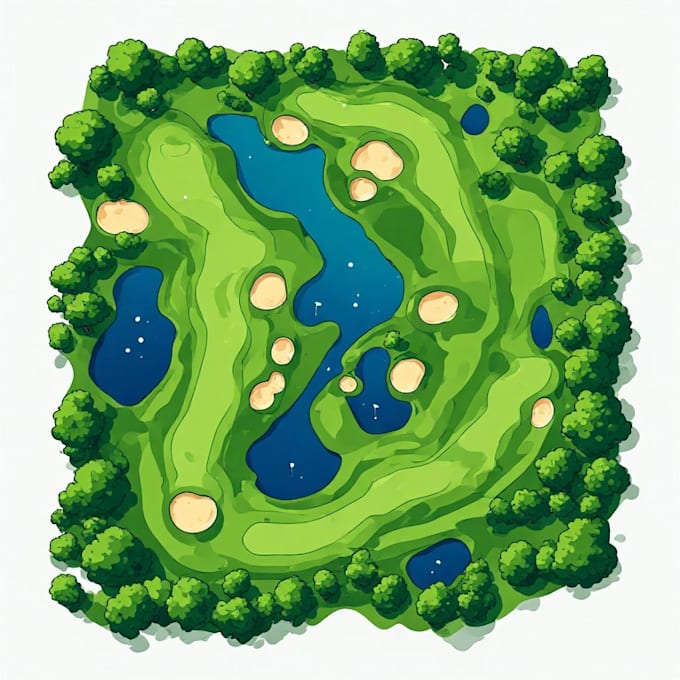 design a clean and professional vector map of your golf course