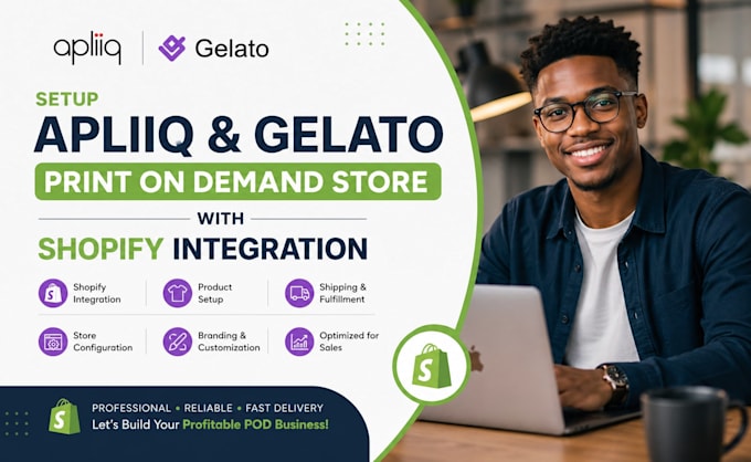 setup apliiq and gelato print on demand store with shopify integration