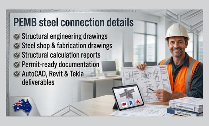 design pemb steel connections and structural engineering drawings