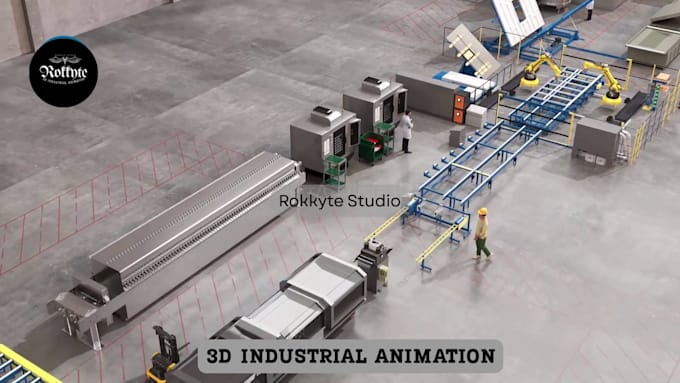 do 3d industrial animation factory process video manufacturing engineering video