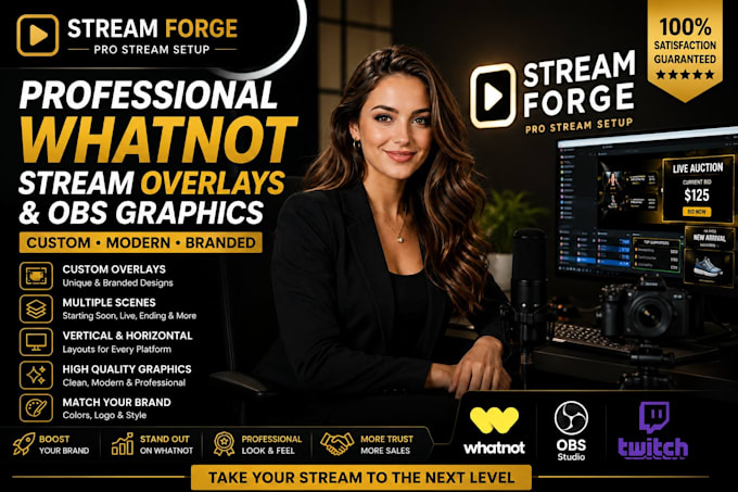 design professional whatnot stream overlays and obs graphics