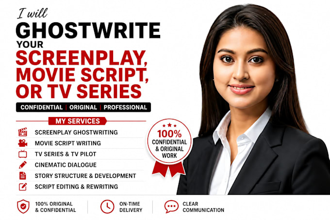 ghostwrite your screenplay, movie script, or TV series