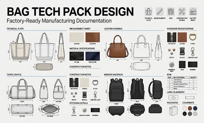 design bag tech pack tote bag handbag duffle backpack for manufacturing