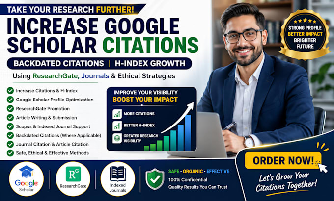 increase google scholar citation, backdated citation h index using researchgate
