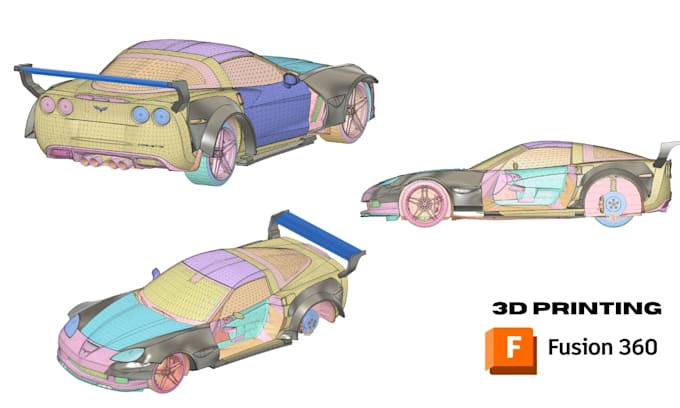 model and render 3d printable car body kit in fusion360