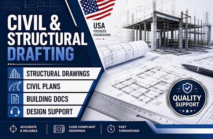 provide civil and structural drafting support for residential and commercial
