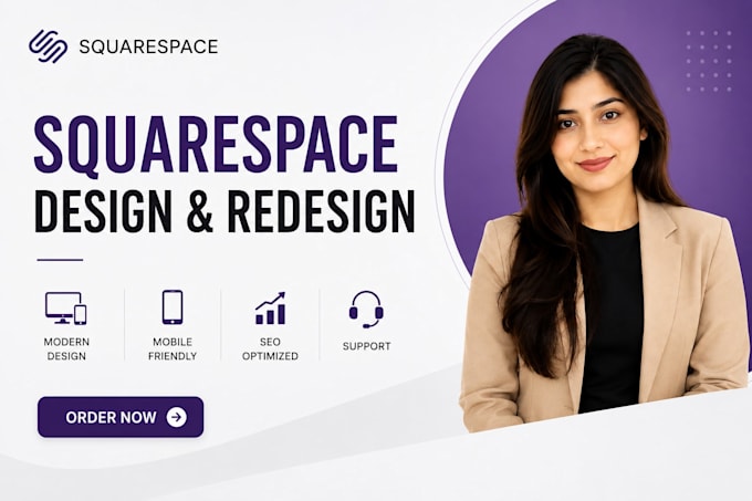 design, redesign, or build a modern squarespace website