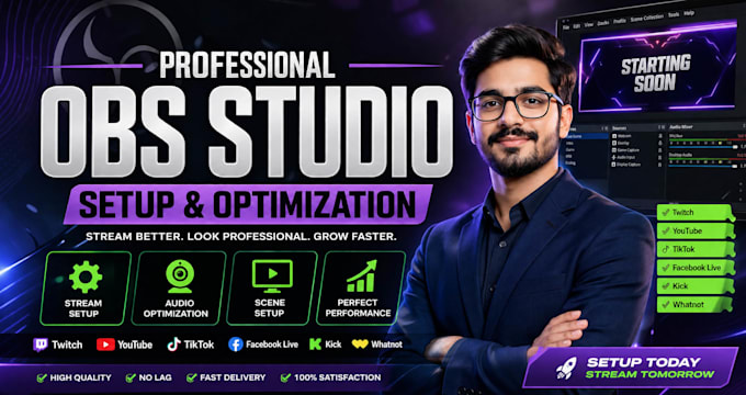 professionally setup obs studio for streaming recording and gaming