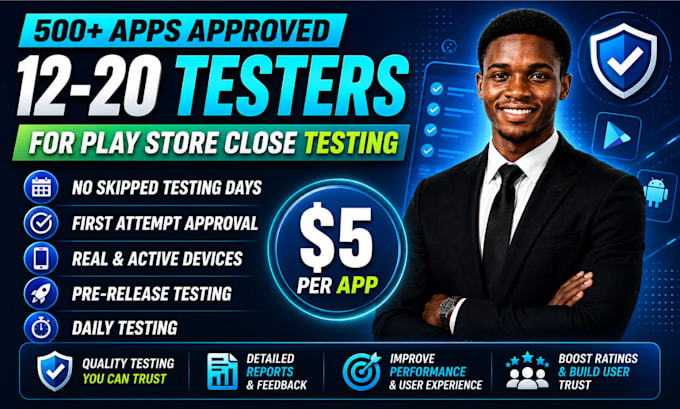 12 testers for closed testing mobile app testing google play testers