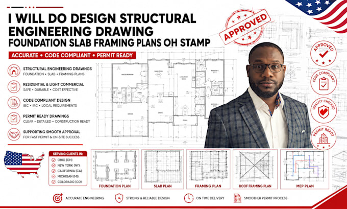 design structural engineering drawing foundation slab framing plans oh stamp