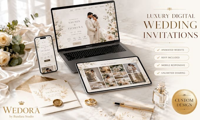 design a premium digital wedding invitation
