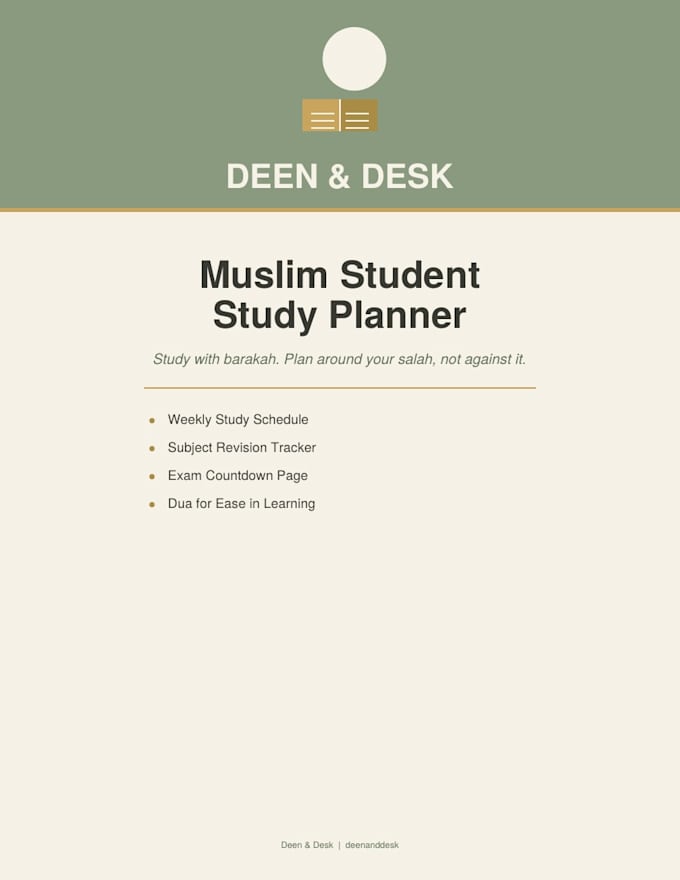 design a study planner with prayer time schedule