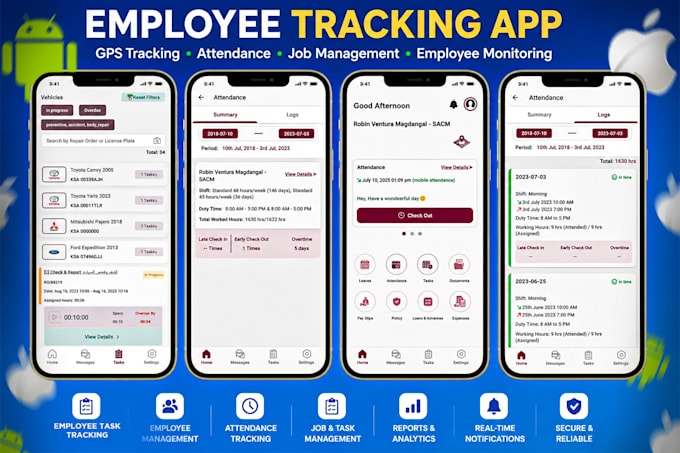 build a custom employee attendance and task management app