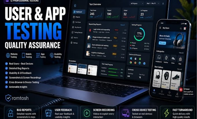 do website testing app testing user testing qa testing for website or app review