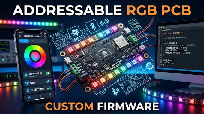 design addressable rgb led controller pcb with firmware
