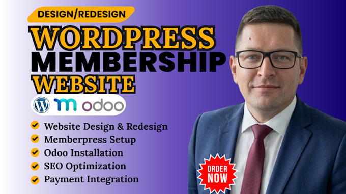develop build wordpress memberpress membership website odoo membership site