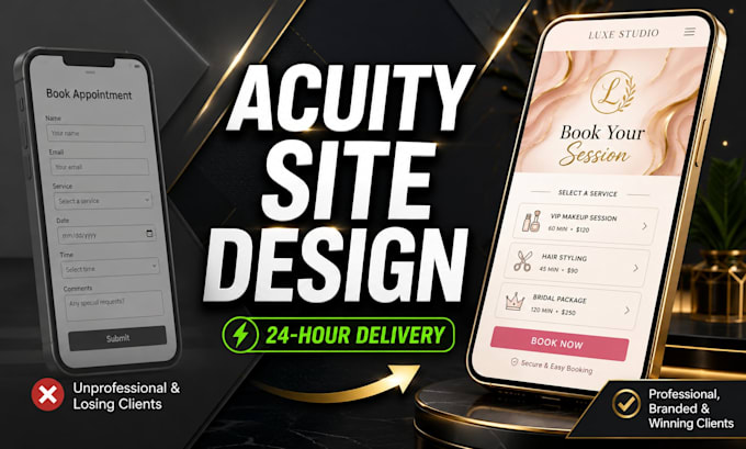 design custom acuity booking site graphics and setup acuity scheduling
