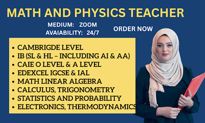 tutor math and physics to ib, caie o and a levels and edexcel igcse ial