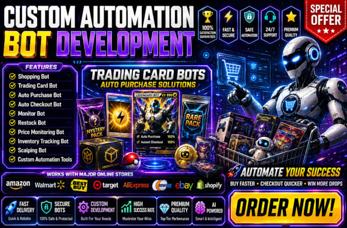 develop auto buying bot, auto checkout bot, auto purchase bot, target bot