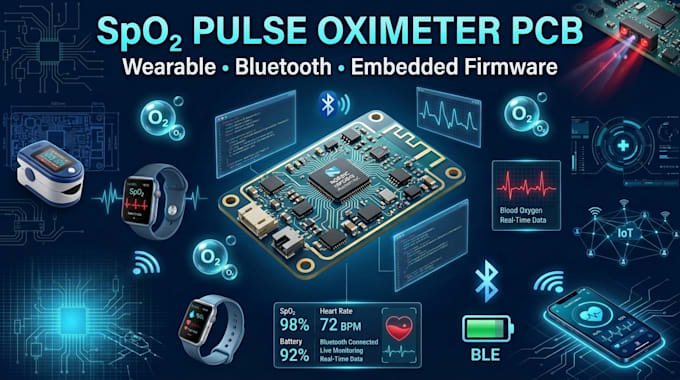 design spo2 pulse oximeter wearable pcb with bluetooth