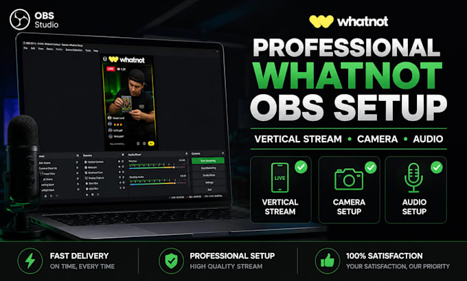 setup your whatnot obs vertical stream professionally