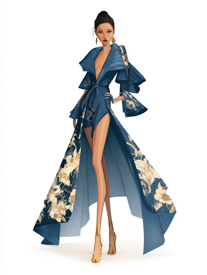 create a simple fashion illustration